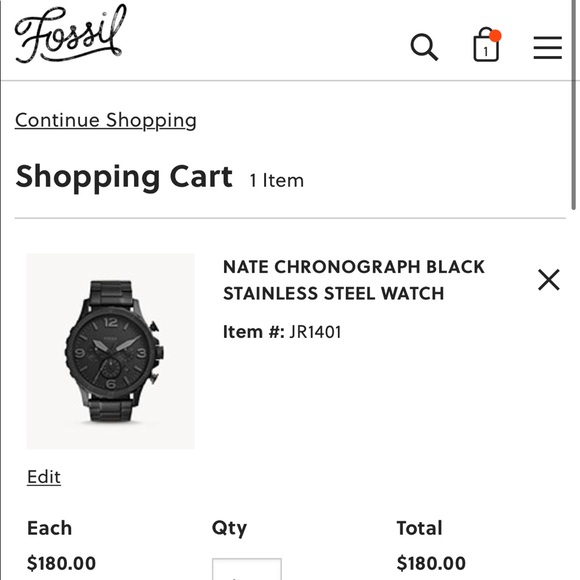 Fossil Men’s Watch - Nate Chronograph Black Stainless Steel Watch - Picture 2 of 13